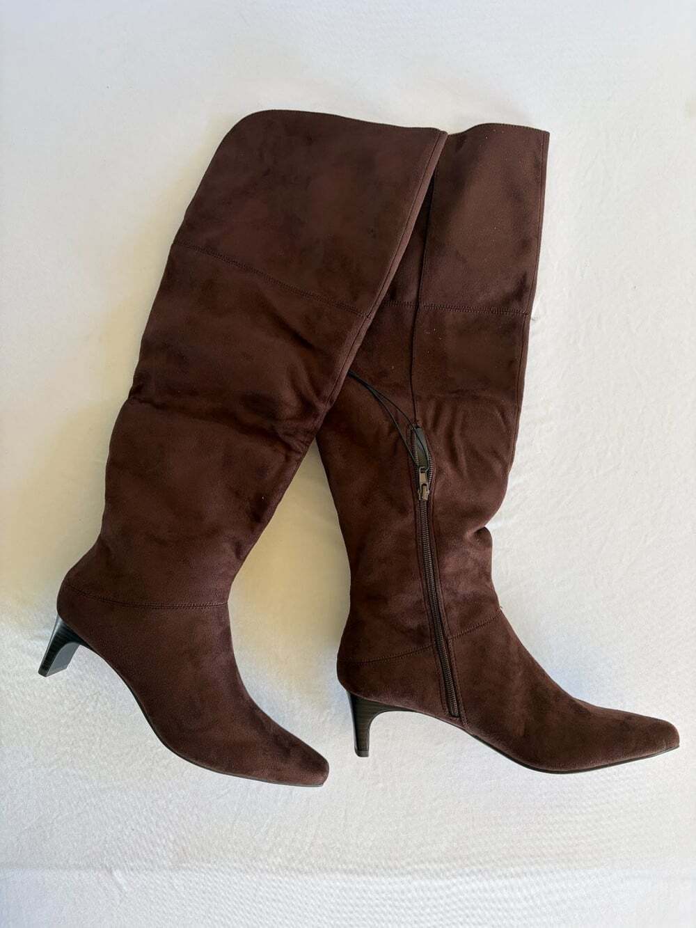 NWT Worthington Valto Over The Knee Boots Chocolate Brown Faux Suede Size 11 M
